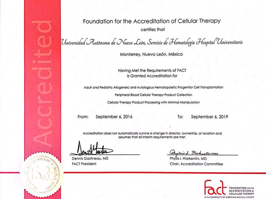 fact acreditation for stem cell therapy